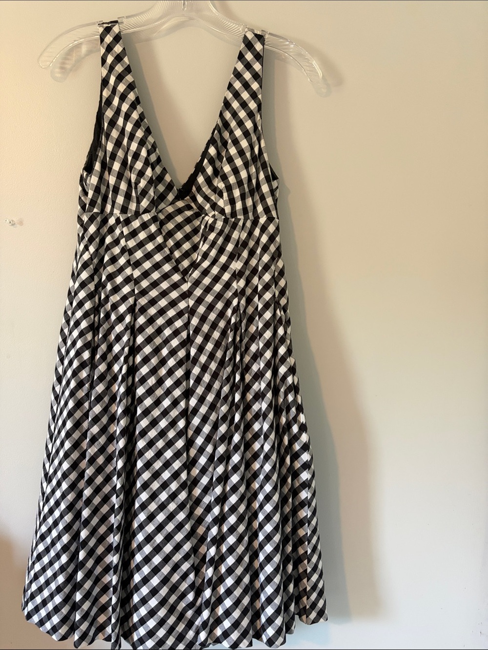 Betsey Johnson Black and White Gingham V‑Neck Sundress